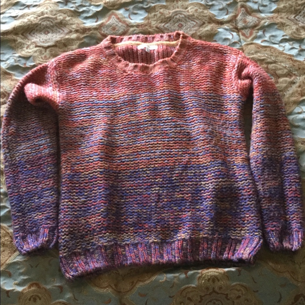Woven Heart Ombré Crew Neck Sweater